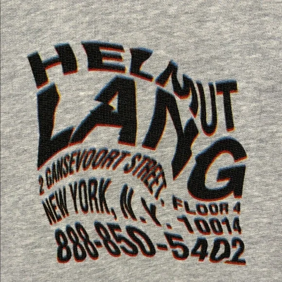 Helmut Lang Gray Graphic Hoodie for Men - Picture 2 of 13